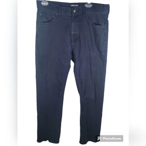 Kirkland Pants Men 34 x 30 Straight Leg Navy Blue Cotton Blend Stretch